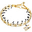 Gold Dog Collar Choker with Comfort Rubber, Stainless Steel Pet Prong Collar, Adjustable Metal Necklace for Medium and Large Dog