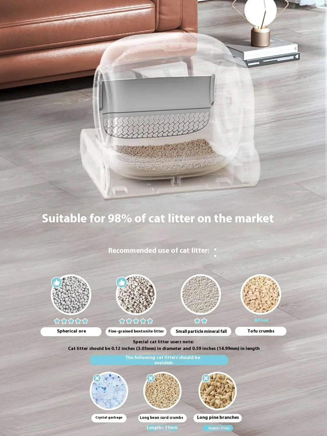 Extra Large One-Click Automatic Smart Cat Litter Box Durable PP Plastic with Fresh Air Poop Scoop Fully Automatic Cat Toilet