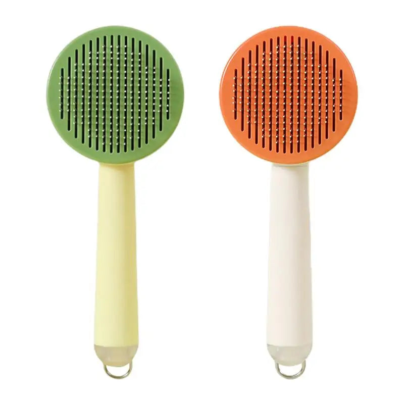 Self Cleaning Cat Brush Pet Cleaning Brush Pet Brush for Grooming Hair Removal with Release Button and Ergonomic Handle