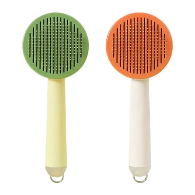 Self Cleaning Cat Brush Pet Cleaning Brush Pet Brush for Grooming Hair Removal with Release Button and Ergonomic Handle