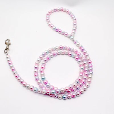 120cm 4ft Custome Pearl Beaded Dog Cat Leash Lead for Small Medium Dogs Puppy Wedding Birthday Party Pet Accessories