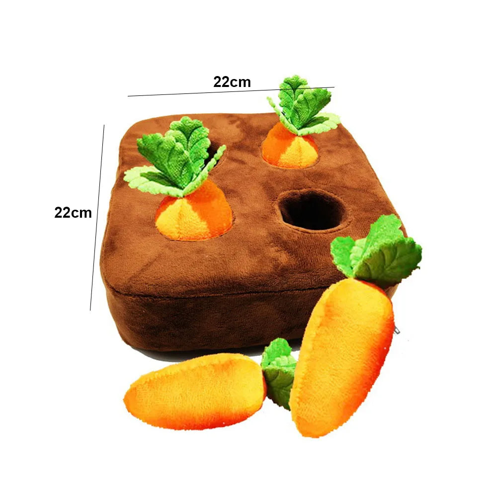 Interactive Dog Toys Carrot Snuffle Mat for Dogs Plush Puzzle Toy Non-Slip Nosework Feed Games Pet Stress Relief with 12 Carrots