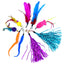 9 Pack Colorful Feather Replacement Head Funny Cat Stick Tassel Feather Feather Fishing Rod Cat Toy Set Cat Toys Interactive