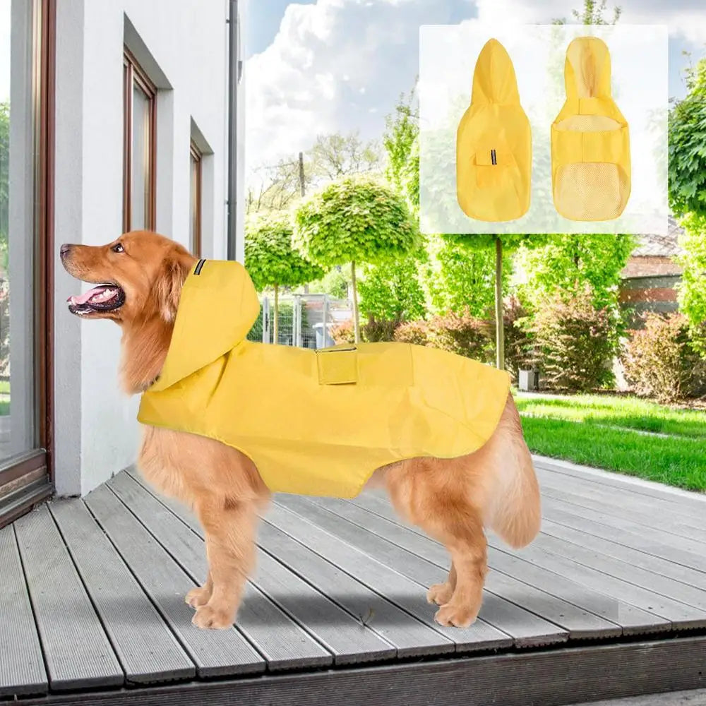 Pet Dog Rainwear Raincoat Dogs Pet Hooded Waterproof Jacket Clothes Rain Poncho  Pet Clothes Jumpsuit Water Resistant Clothes