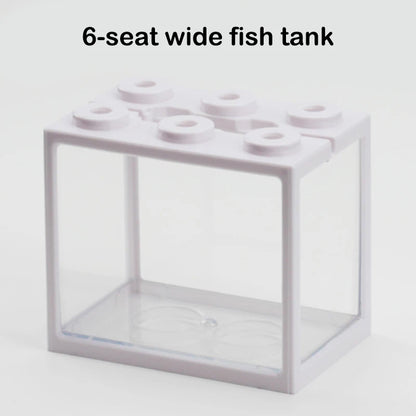 Mini Fish Bowls Thai Betta Tank Small Ornamental Fish Live Pet Stackable Aquariums Cylinder 6 Holes High Transparency Fish Tanks