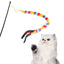 Rainbow Caterpillar Teaser Cat Stick Feather Top Durable Bite Resistant Pet Cat Toy Interactive Lightweight Handle Kitten Tools