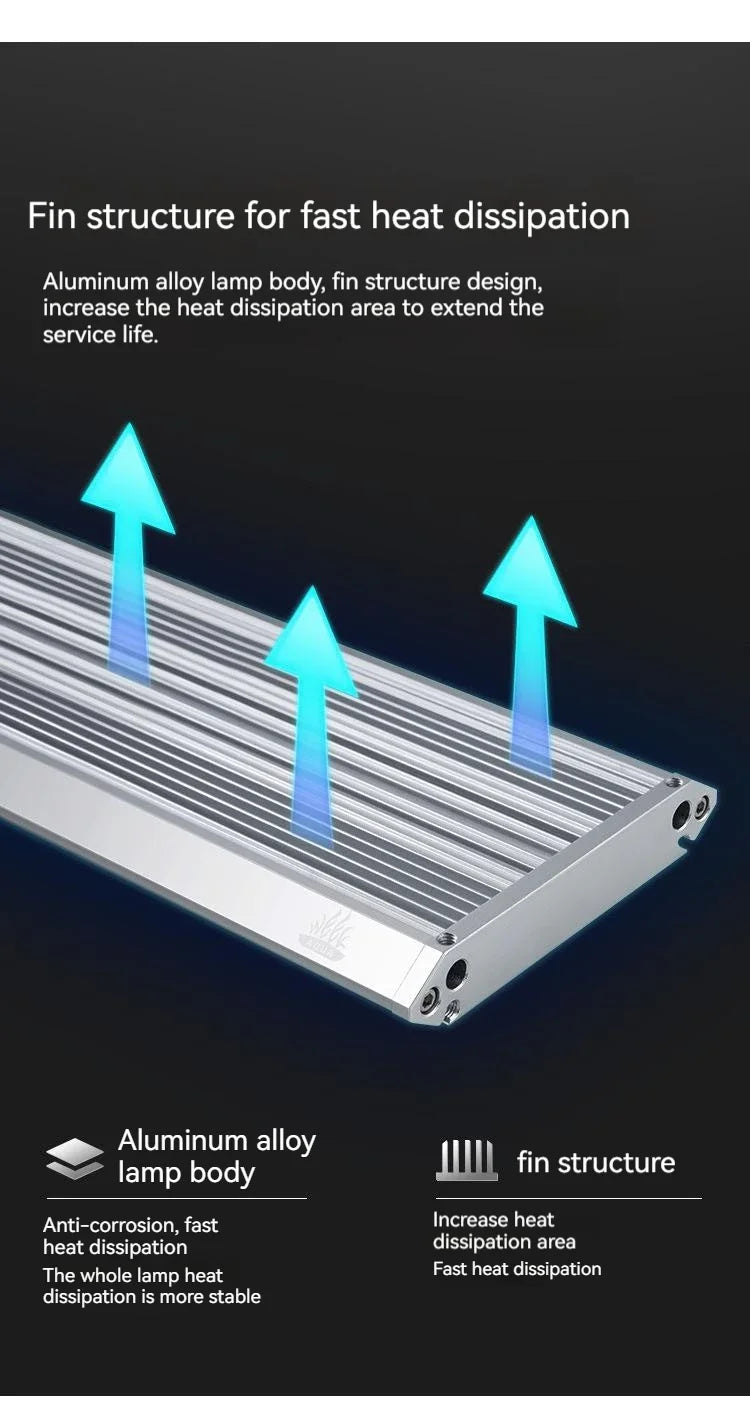 Aquarium Lighting APP Control WEEK AQUA M Series LED Full Spectrum Plant Grow Light with Cycle Timer Telescopic Fish Tank Light