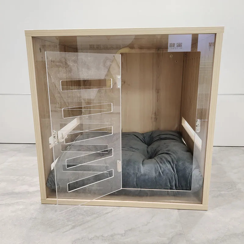 Solid Wood Dog Pet Cages Modern Indoor Customized Wooden Kennel Housefor Large Dogs