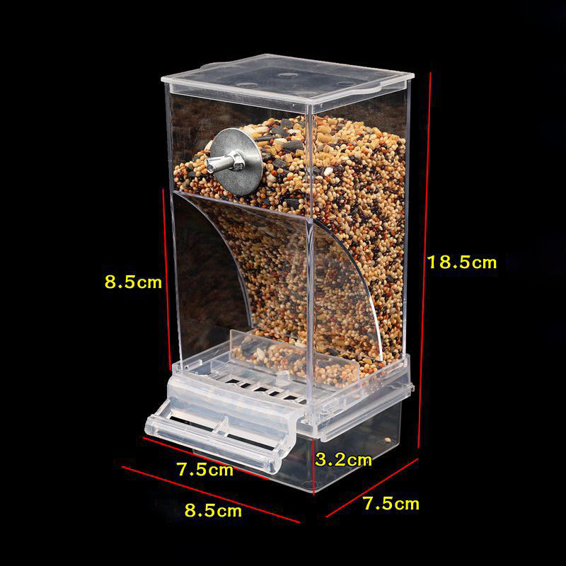 Bird Feeder Automatic Parrot Feeder Beverage Acrylic Seed Food Container Small And Medium-Sized Parrot Cage Accessories