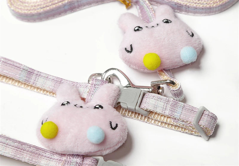 Cartoon Nylon Pet Dog Collar Accessories Anti Break Cat Small Puppy H-Shaped Harness Leash Set Travel Chihuahua Pet Accessories