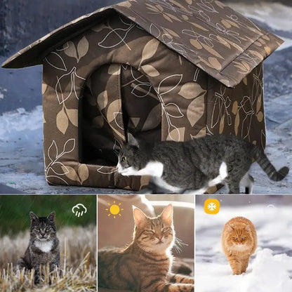 Waterproof Outdoor Pet House Thickened Cat Nest Tent Cabin Pet Bed Tent Shelter Cat Kennel Portable Travel Nest Pet Carrier