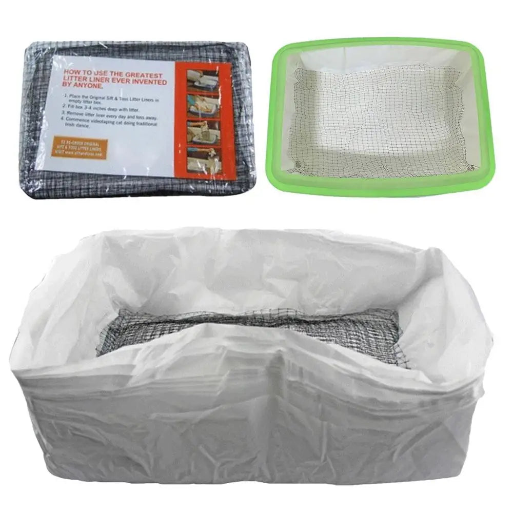 Durable Cat Litter Bags Liners 10Pcs Reusable Cat Litter Liners Bag Pet Hygienic Litter Box Liner Pet Cat Excrement Liners