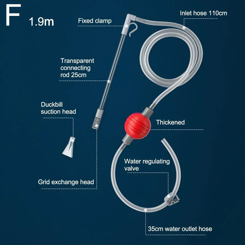 Fish Tank Water Changer Aquarium Siphon Vacuum Gravel Manure Suction Change Pipe Cleaning Kit Water Sand Tool Sand Cleaning K2X7