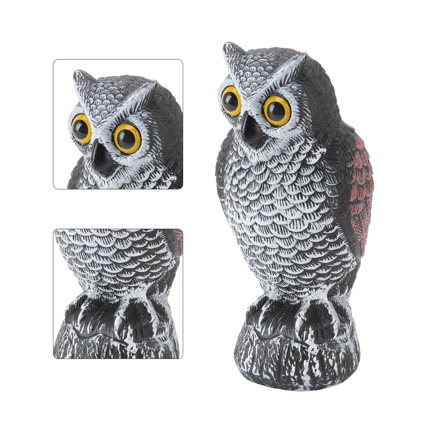 Owl Bird Deterrent Garden Plastic Owls to Keep Birds Away Waterproof Sunscreen Owl to Scare Birds Away Fake Owl for Birds