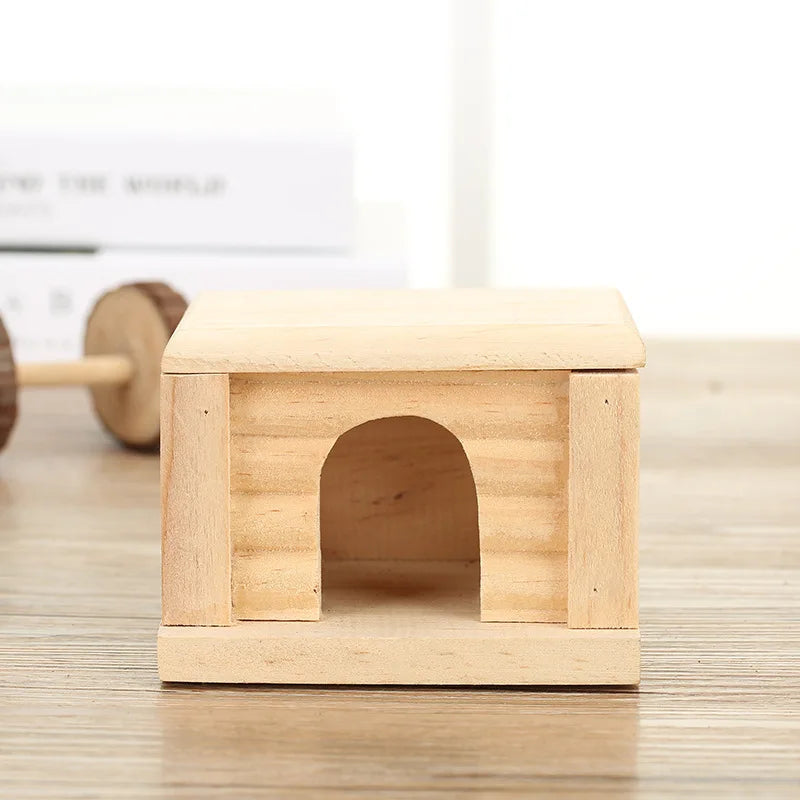 Hamster Natural Wooden House Hamster Climbing Toy Small Pet Toys for Hamster Squirrel Guinea Pig Rat Small Animals Accessories