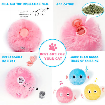 Fuzzy Churping Catnip Ball