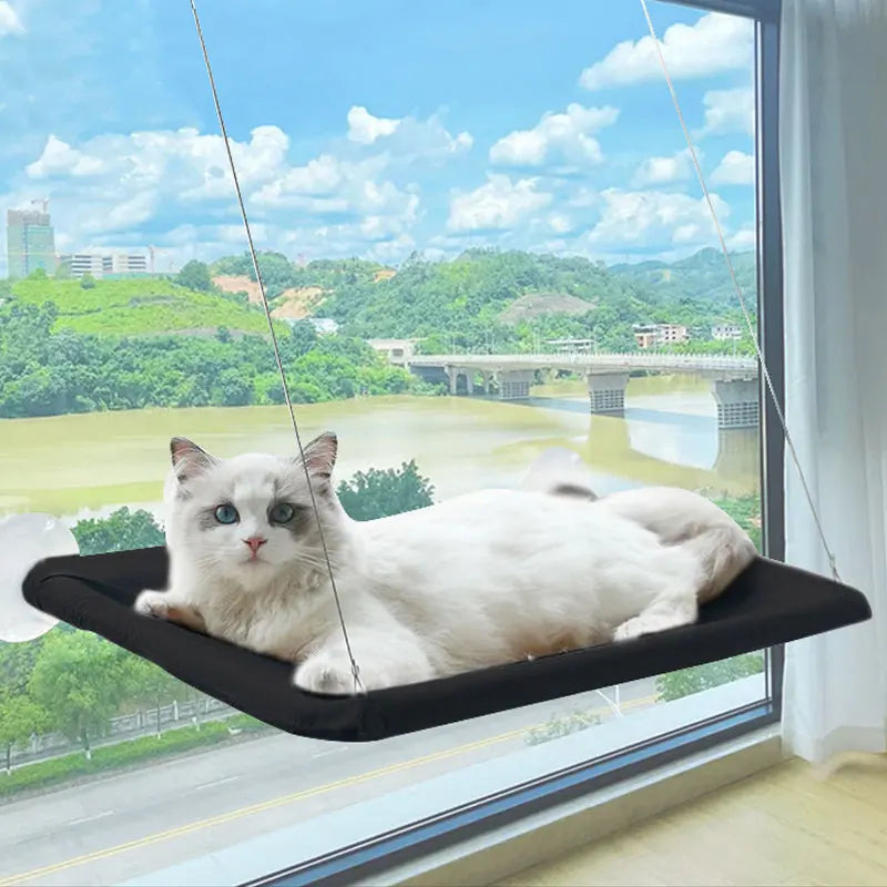 Foldable Cat Window Hammock Bed Soft Comfortable Space-Saving Cats Sunny Window Seat Cats Climbing Frame Pet Accessories