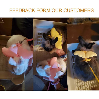 Small Animal Rabbit Harness with Leash Cute Bunny Collar Pet Bunny Supplies Cat Harness & Leash Set for Adult Guinea Pig Ferret