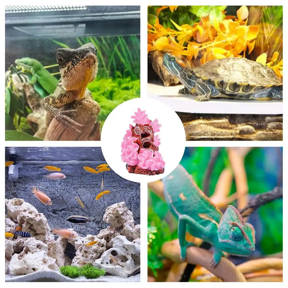 Small Coral Fish Tank Decor Tiny Sea Coral Artificial Decor Aquarium Decor For Fish Tank Aquarium Animal Terrarium And Family