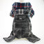 Black Dog Denim Jumpsuit Plaid Shirt Overalls for Dogs, Spring Clothes for Small Dogs Puppy Yorkie Jeans Jacket Pet Apparel