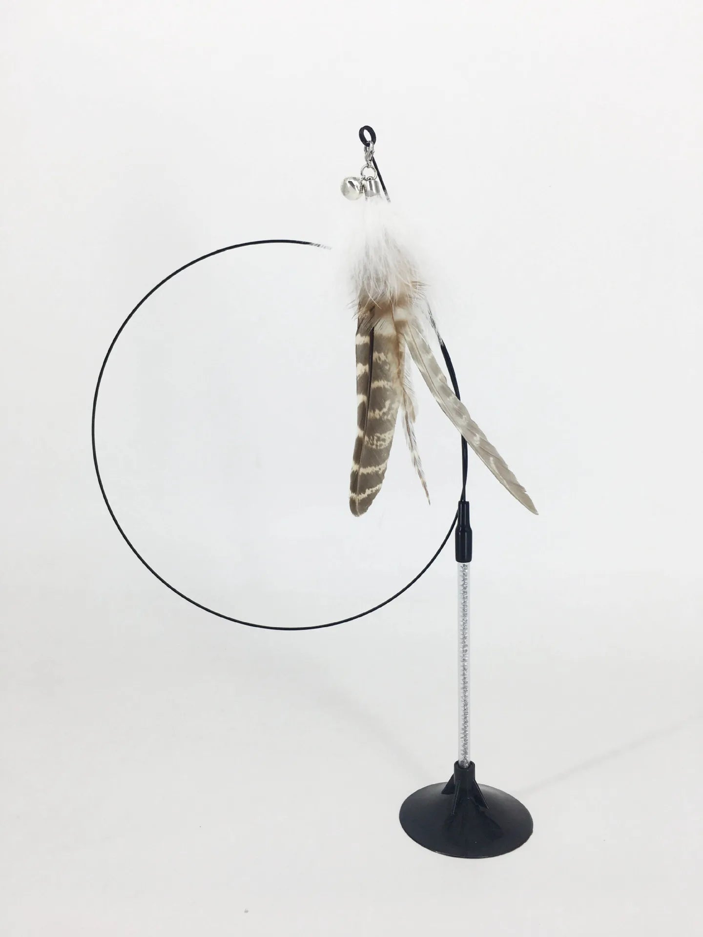 Interactive Cat Toy Handfree Cat Stick Playing Kitten Playing Teaser Wand Toy Suction Cup Bird/Feather Cat Wand Pet Supplies