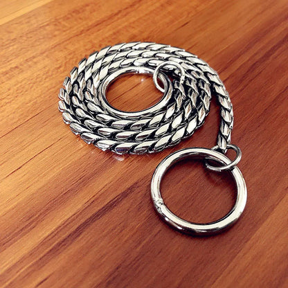 Copper Snake P Chain Dog Collar Small Puppy Large Dog Collar Necklace Choker Pet Training Supplies Slip Collar Gold Sliver Black