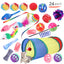 Cat Toys Mouse Shape Balls Foldable Cat Kitten Play Tunnel Chat Funny Cat Tent Mouse Supplies Simulation Fish Cat Accessories