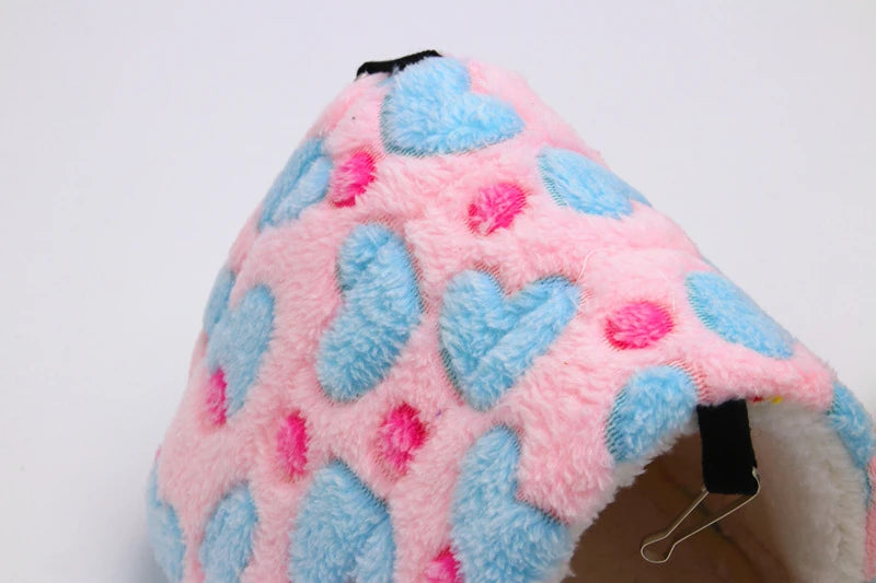 1PCS Coral Fleece Dot Printing Small Foam Pet House Hanging Hamster Bed For Small Animals Squirrel Parrot Cotton Nest
