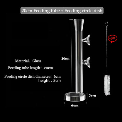 Glass Aquarium Feeder Tube Dish Transparent Fish Tank Shrimp Snail Food Feeder Bowl Aquarium Feeding Accessories Shrimp Feeders