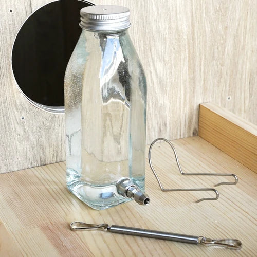 Silent Fine Needle Stainless Steel Striking Needle Water Bottle, Dragon Cat Beige Long Hair  Feed Water, Drinking Bottle