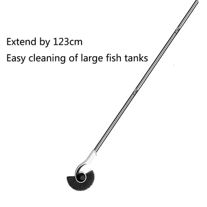 58/93/123cm Long Handle Durable Cleaning Brushes Plastic Aquarium Glass Algae Cleaner Removal Corner gap cleaning Tools for Home