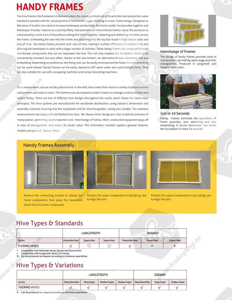 Beekeeping Equipment  2 Layer Honey Bee Hive Box 10 Frame Price Custom Kit Food Grade Color Thermo Plastic Beehive for Sale