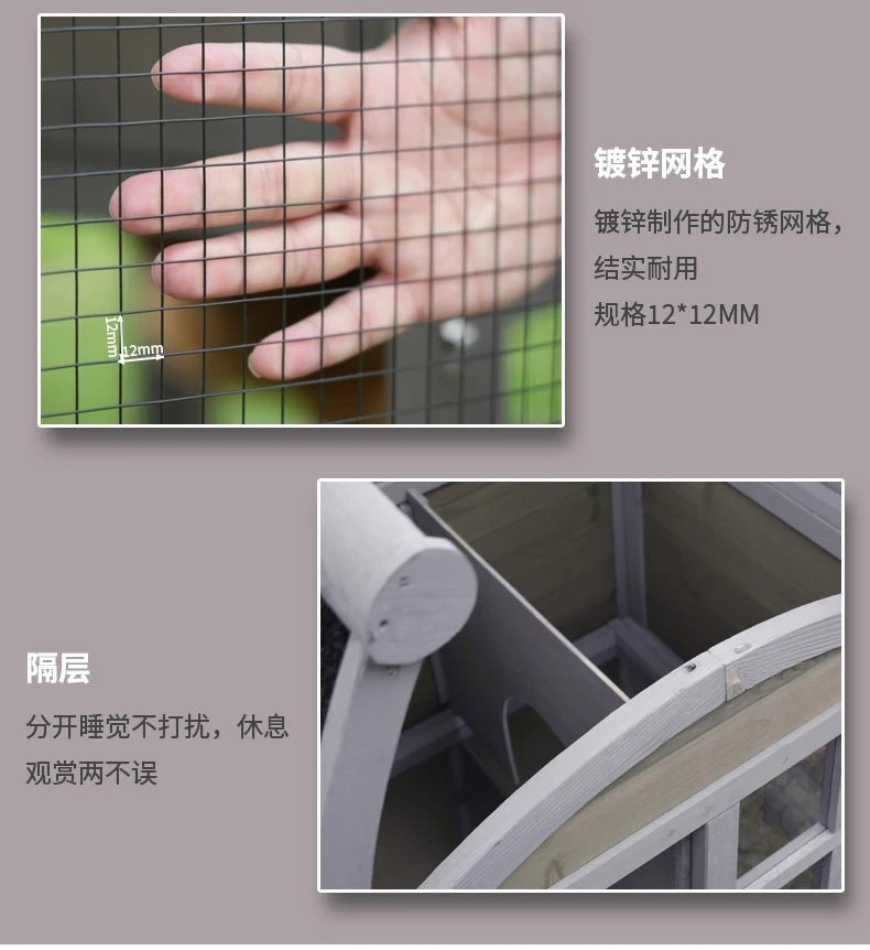 Rabbit Cage Extra Large Small Rabbit Cage Pet Rabbit Housing Outdoor Household Solid Wood Double decker Villa Breeding Cage
