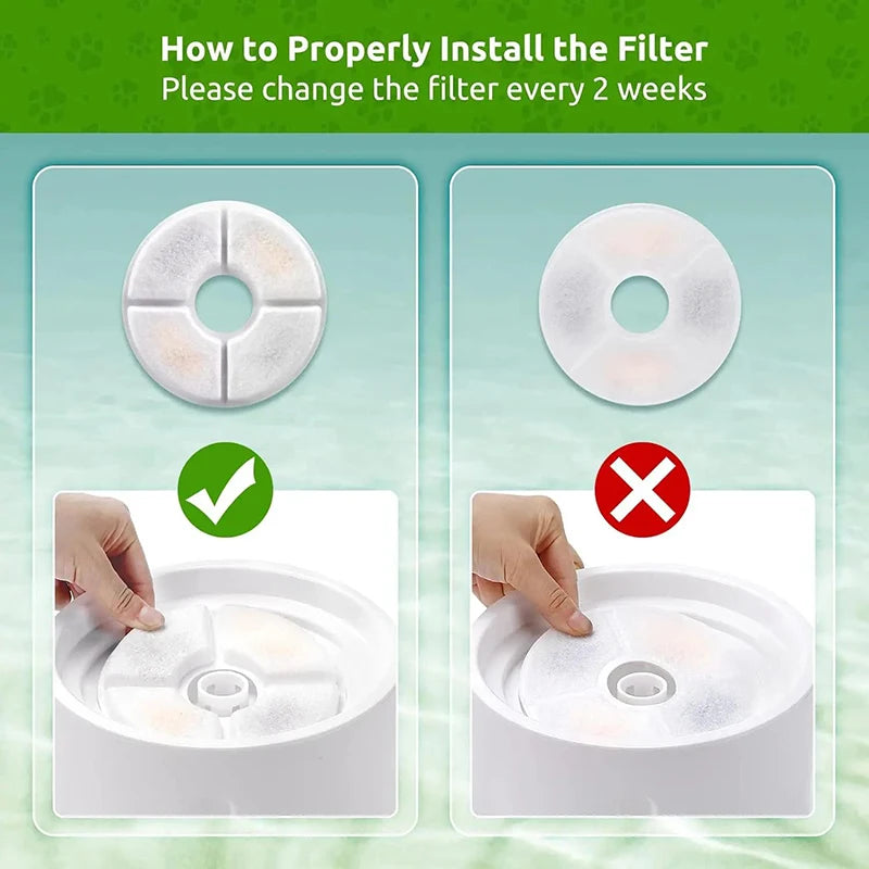 Pet Fountain Filters Cat Dog Water Dispenser Multi-Filtration System Activated Carbon Replace Filter 4/8 Pack Replacement Filter