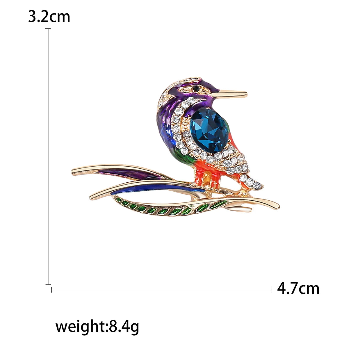 Enamel Bird Brooches for Women Rhinestone Sparrow Pins Magpie Badge Office Party Friend Gifts Accessories