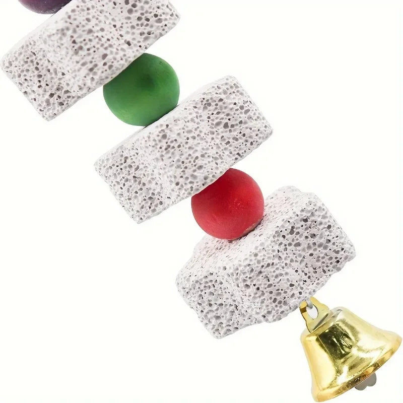 Flower-Shaped Bird Molar Toy Parrot Grinding Stone Bird Cage Toy Parakeet Chinchilla Squirrel Toy Bird Cage Accessories