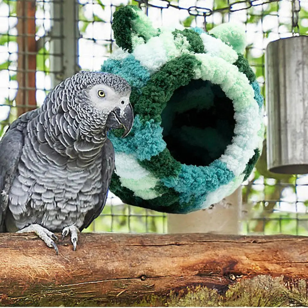 Parrot Breeding Nest Bed Versatile Bird Sleeping Hut Parakeet Sleeping Nest Breathable Bird Nest House Winter Warm Parrot Nest