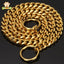 Gold Dog Chain, Stainless Steel Dog Collar Choker, Luxury Designer, Walking and Traning Metal Necklace for Small and Medium Dogs