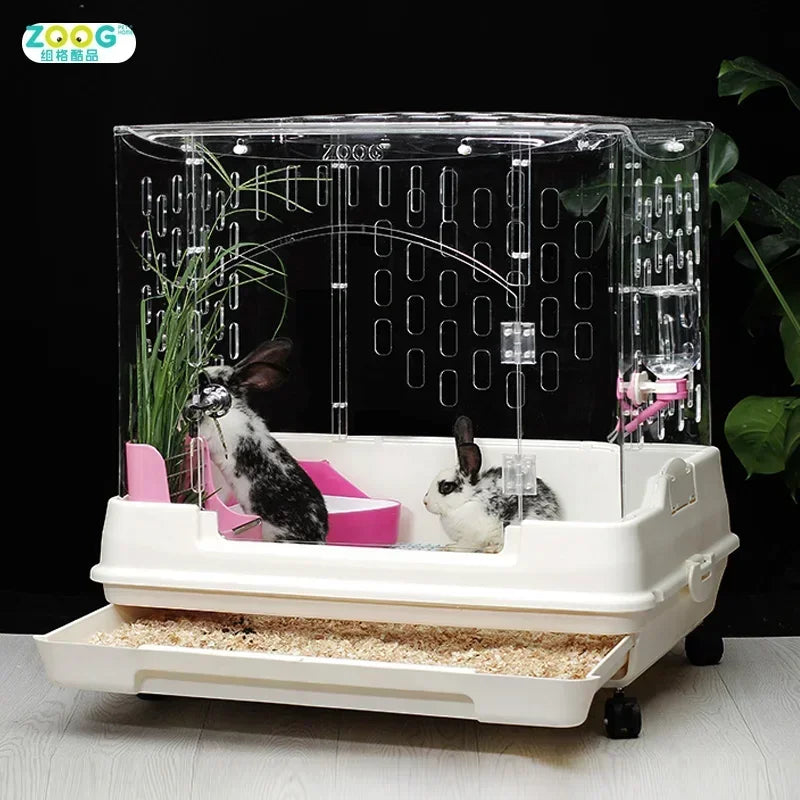 Indoor house acrylic  rabbit Chinchilla cage luxury cage for small animals pet house