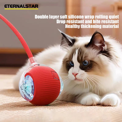 New Rechargeable Smart Interactive Ball for Pet, Motorized Toy, Dog and Cat Training, Simulation Mouse, 3 Modes, Wake Up Ball