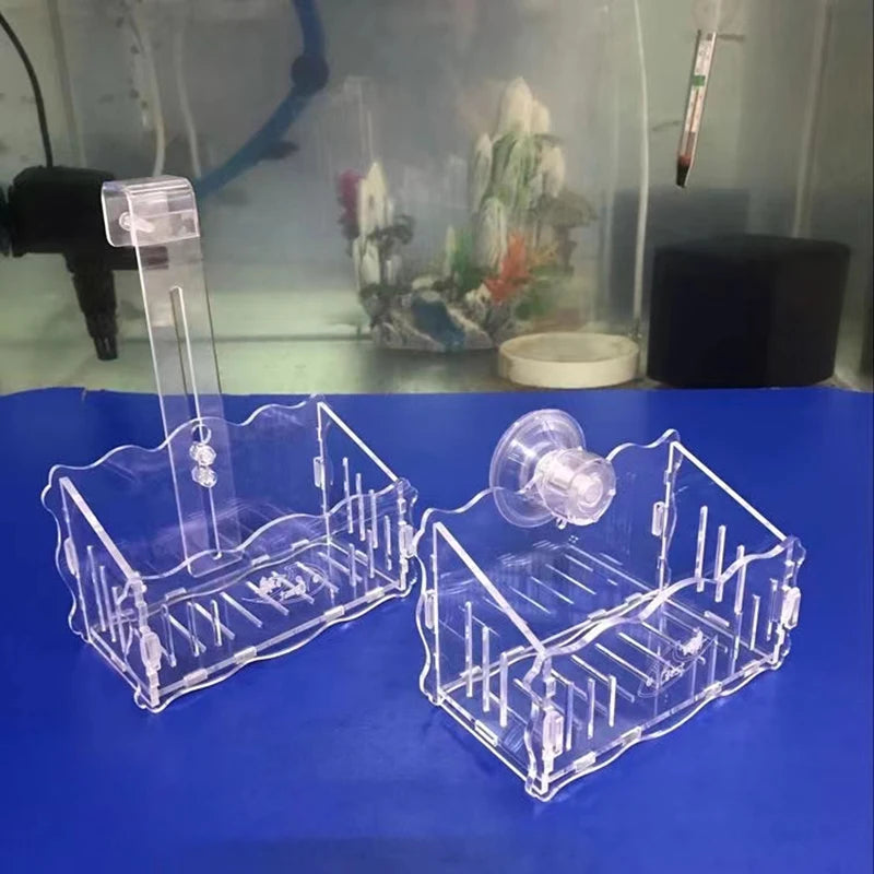 Hanging Fish Tank Crystal Acrylic Pot Polka Aquarium Decoration Water Planting Cylinder Cup Feeding Accessories with SuctionCup