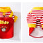 Red Stripe French Fries Dog Hoodies Autumn Winter Dog Clothes for Small Medium Dogs,Puppy Cat Costume Chiwawa Pet Pullover Coat