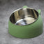 Cat Dog Bowls 15 Degrees Raised Stainless Steel Cat Bowl Safeguard Neck Puppy Pet Feeder Non-slip Crash Elevated Cat Food Bowl