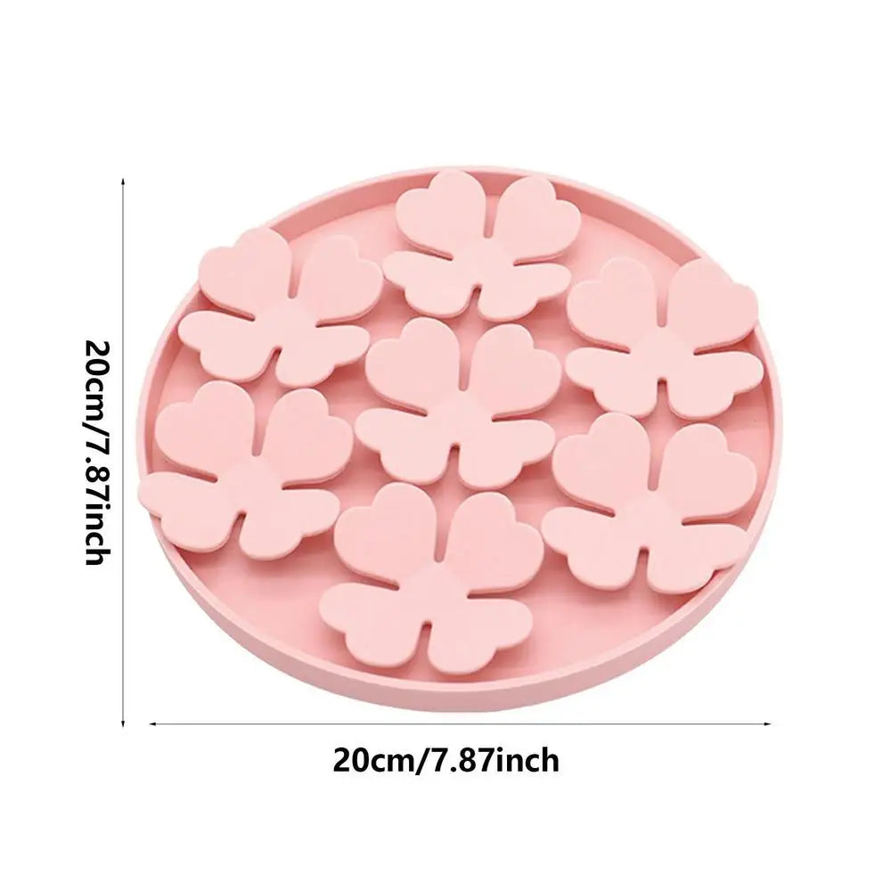 Lick Mat For Dogs Suction Dog Butter Lick Pad Raised Flower Design Dog Puzzle Bowl For Boredom Relief Floor Or Wall Treats