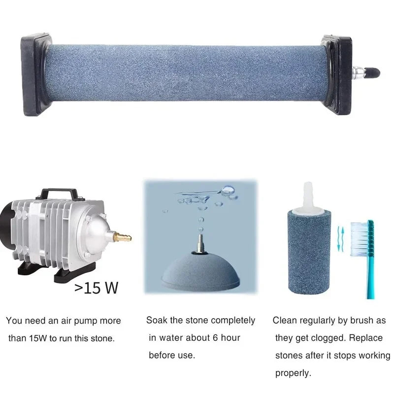 Air Stone Cylinder Bubble Diffuser Airstones for Aquarium Fish Tank Oxygen Pump Hydroponic Systems Fish Tank Accessories