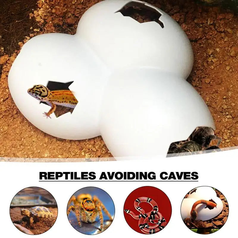 Gecko Hide Egg Shape Reptile Simulation Rock Cave Hideouts, Bearded Dragon Hideout Decorative Ornament for AquariumsTerrariums