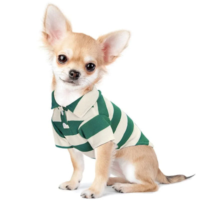 Stripe Dog Shirt Breathable Polo Shirts Summer Dog Clothes for Small Medium Dogs Cat Girl Boy Puppy Chihuahua Yorkie Pet Apparel