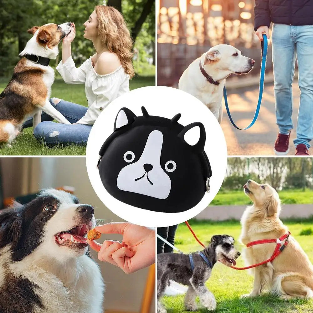 Dog Treat Training Pouch Silicone Pet Feed Snack Reward Pocket Fanny Pack Waterproof Dog Food Dispenser for Pet Training Walking
