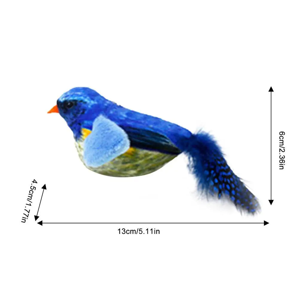 Bird Sound Cat Toy Interactive Cat Kicker Flapping Bird Vivid Bird Chirp Tweet Indoor Kitty Kitten Exercise Toys Rechargeable