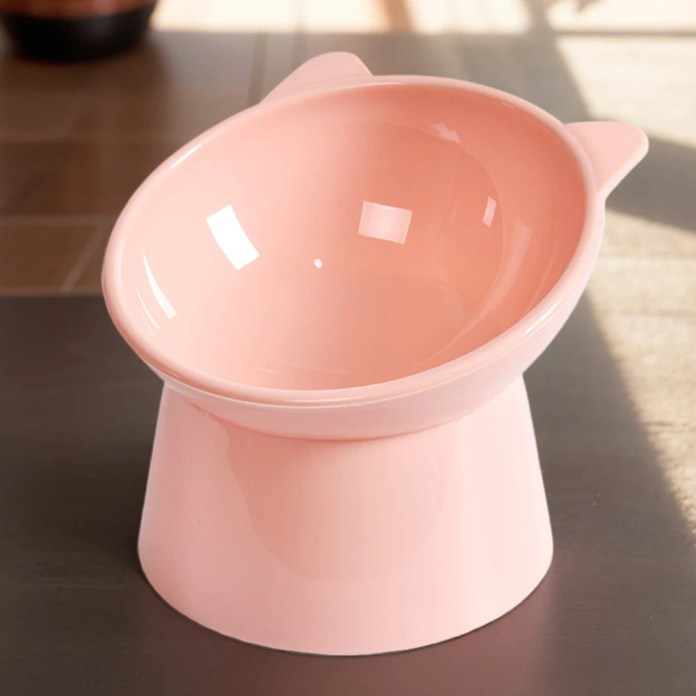 Pet Cat Dog Bowl High Foot Dog Bowl Neck Protector Cat Pet Food Water Bowl Anti-Overturning Binaural Washable Pet Feeding Bowl